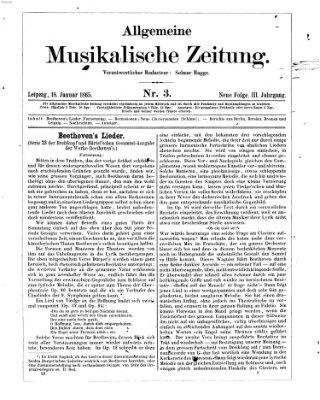 Allgemeine musikalische Zeitung Mittwoch 18. Januar 1865