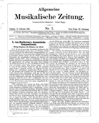 Allgemeine musikalische Zeitung Mittwoch 15. Februar 1865