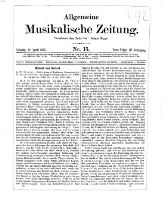 Allgemeine musikalische Zeitung Mittwoch 12. April 1865