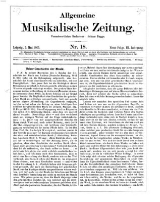 Allgemeine musikalische Zeitung Mittwoch 3. Mai 1865