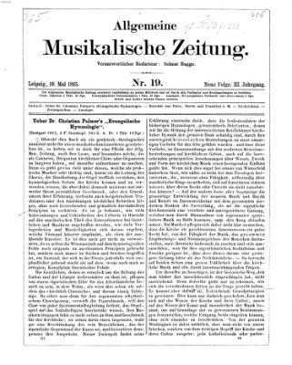 Allgemeine musikalische Zeitung Mittwoch 10. Mai 1865