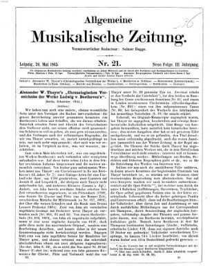 Allgemeine musikalische Zeitung Mittwoch 24. Mai 1865