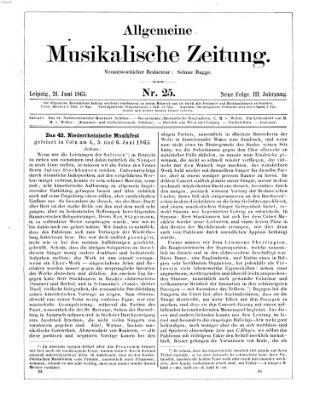 Allgemeine musikalische Zeitung Mittwoch 21. Juni 1865