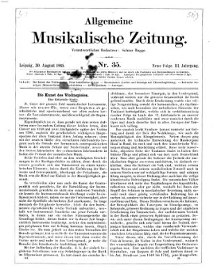 Allgemeine musikalische Zeitung Mittwoch 30. August 1865