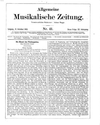 Allgemeine musikalische Zeitung Mittwoch 11. Oktober 1865