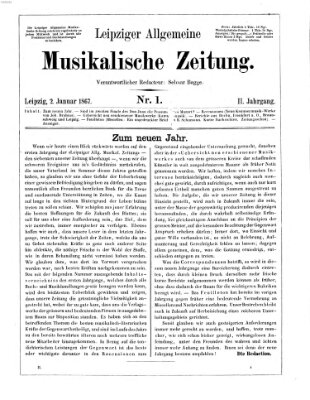 Leipziger allgemeine musikalische Zeitung (Allgemeine musikalische Zeitung) Mittwoch 2. Januar 1867