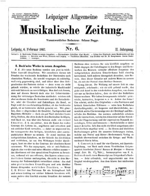 Leipziger allgemeine musikalische Zeitung (Allgemeine musikalische Zeitung) Mittwoch 6. Februar 1867