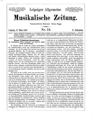 Leipziger allgemeine musikalische Zeitung (Allgemeine musikalische Zeitung) Mittwoch 27. März 1867