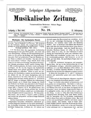 Leipziger allgemeine musikalische Zeitung (Allgemeine musikalische Zeitung) Mittwoch 1. Mai 1867