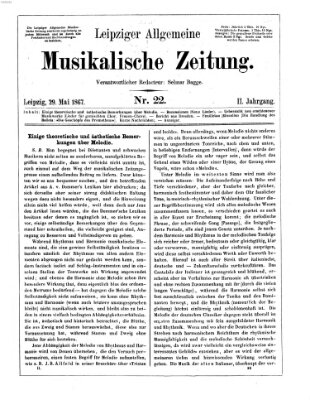 Leipziger allgemeine musikalische Zeitung (Allgemeine musikalische Zeitung) Mittwoch 29. Mai 1867