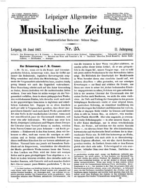 Leipziger allgemeine musikalische Zeitung (Allgemeine musikalische Zeitung) Mittwoch 19. Juni 1867