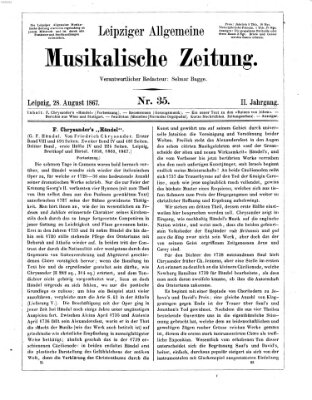 Leipziger allgemeine musikalische Zeitung (Allgemeine musikalische Zeitung) Mittwoch 28. August 1867