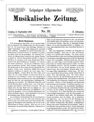 Leipziger allgemeine musikalische Zeitung (Allgemeine musikalische Zeitung) Mittwoch 11. September 1867