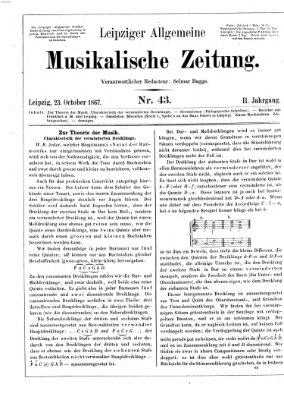 Leipziger allgemeine musikalische Zeitung (Allgemeine musikalische Zeitung) Mittwoch 23. Oktober 1867