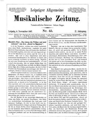 Leipziger allgemeine musikalische Zeitung (Allgemeine musikalische Zeitung) Mittwoch 6. November 1867