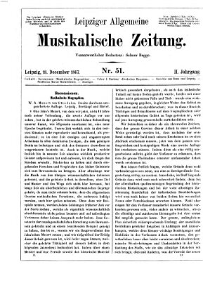 Leipziger allgemeine musikalische Zeitung (Allgemeine musikalische Zeitung) Mittwoch 18. Dezember 1867