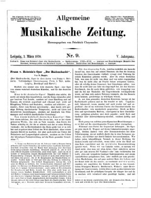 Allgemeine musikalische Zeitung Mittwoch 2. März 1870