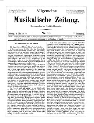 Allgemeine musikalische Zeitung Mittwoch 4. Mai 1870