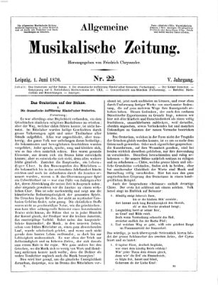 Allgemeine musikalische Zeitung Mittwoch 1. Juni 1870