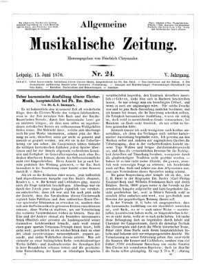 Allgemeine musikalische Zeitung Mittwoch 15. Juni 1870