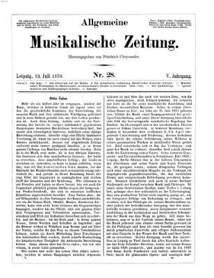 Allgemeine musikalische Zeitung Mittwoch 13. Juli 1870