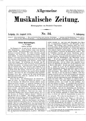 Allgemeine musikalische Zeitung Mittwoch 24. August 1870