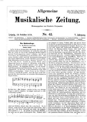 Allgemeine musikalische Zeitung Mittwoch 19. Oktober 1870