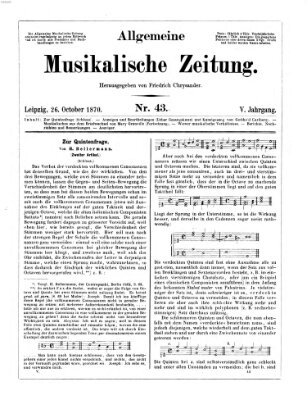 Allgemeine musikalische Zeitung Mittwoch 26. Oktober 1870