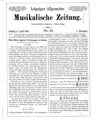 Leipziger allgemeine musikalische Zeitung (Allgemeine musikalische Zeitung) Mittwoch 11. April 1866