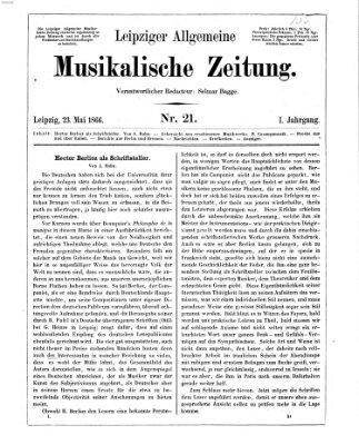 Leipziger allgemeine musikalische Zeitung (Allgemeine musikalische Zeitung) Mittwoch 23. Mai 1866