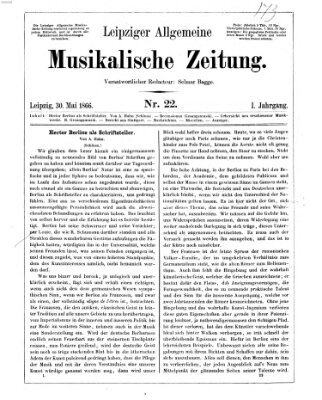 Leipziger allgemeine musikalische Zeitung (Allgemeine musikalische Zeitung) Mittwoch 30. Mai 1866