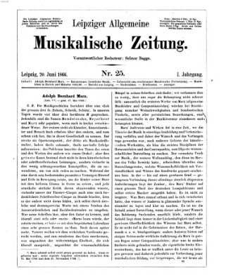 Leipziger allgemeine musikalische Zeitung (Allgemeine musikalische Zeitung) Mittwoch 20. Juni 1866