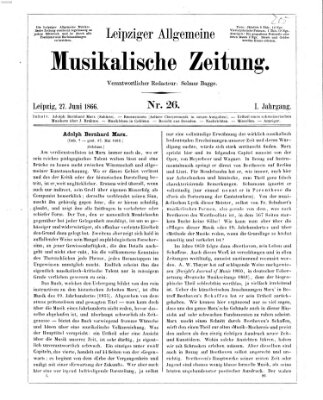 Leipziger allgemeine musikalische Zeitung (Allgemeine musikalische Zeitung) Mittwoch 27. Juni 1866