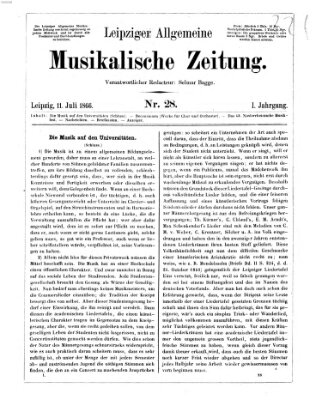 Leipziger allgemeine musikalische Zeitung (Allgemeine musikalische Zeitung) Mittwoch 11. Juli 1866