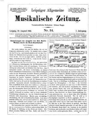 Leipziger allgemeine musikalische Zeitung (Allgemeine musikalische Zeitung) Mittwoch 22. August 1866