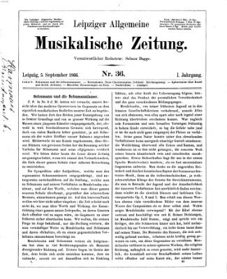 Leipziger allgemeine musikalische Zeitung (Allgemeine musikalische Zeitung) Mittwoch 5. September 1866