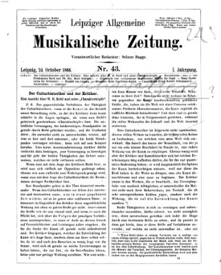 Leipziger allgemeine musikalische Zeitung (Allgemeine musikalische Zeitung) Mittwoch 24. Oktober 1866