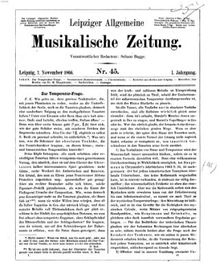 Leipziger allgemeine musikalische Zeitung (Allgemeine musikalische Zeitung) Mittwoch 7. November 1866