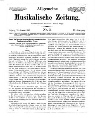 Leipziger allgemeine musikalische Zeitung (Allgemeine musikalische Zeitung) Mittwoch 29. Januar 1868