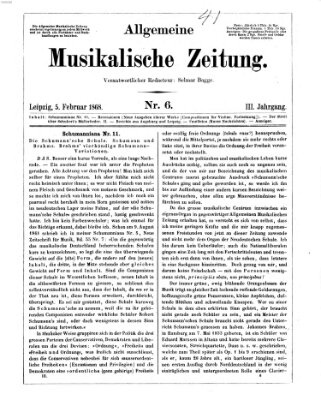 Leipziger allgemeine musikalische Zeitung (Allgemeine musikalische Zeitung) Mittwoch 5. Februar 1868