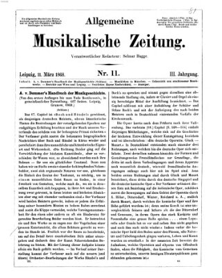 Leipziger allgemeine musikalische Zeitung (Allgemeine musikalische Zeitung) Mittwoch 11. März 1868