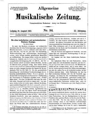 Leipziger allgemeine musikalische Zeitung (Allgemeine musikalische Zeitung) Mittwoch 19. August 1868