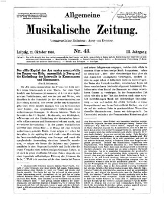 Leipziger allgemeine musikalische Zeitung (Allgemeine musikalische Zeitung) Mittwoch 21. Oktober 1868