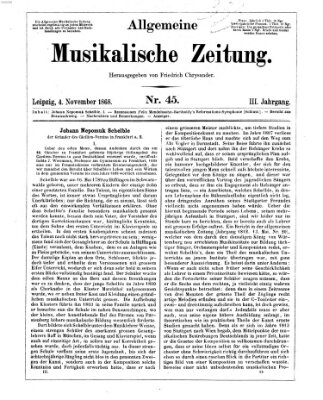 Leipziger allgemeine musikalische Zeitung (Allgemeine musikalische Zeitung) Mittwoch 4. November 1868