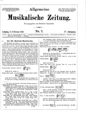 Allgemeine musikalische Zeitung Mittwoch 17. Februar 1869