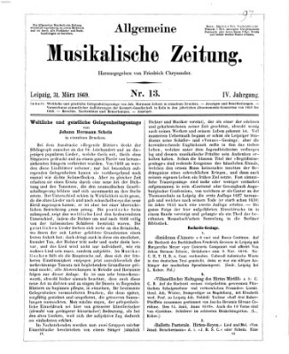 Allgemeine musikalische Zeitung Mittwoch 31. März 1869