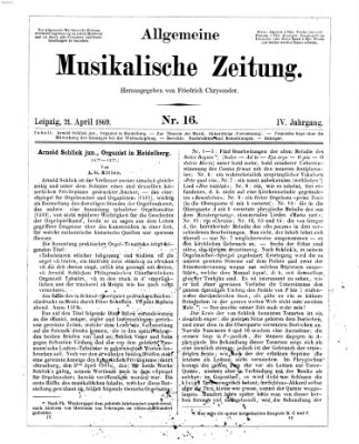 Allgemeine musikalische Zeitung Mittwoch 21. April 1869