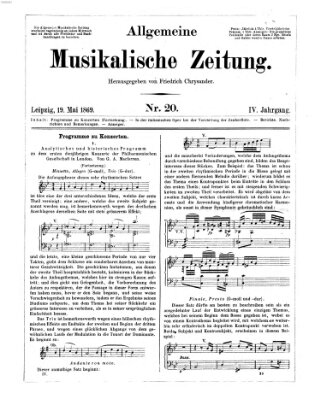 Allgemeine musikalische Zeitung Mittwoch 19. Mai 1869