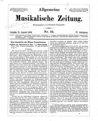 Allgemeine musikalische Zeitung Mittwoch 25. August 1869