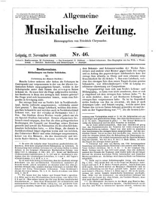 Allgemeine musikalische Zeitung Mittwoch 17. November 1869